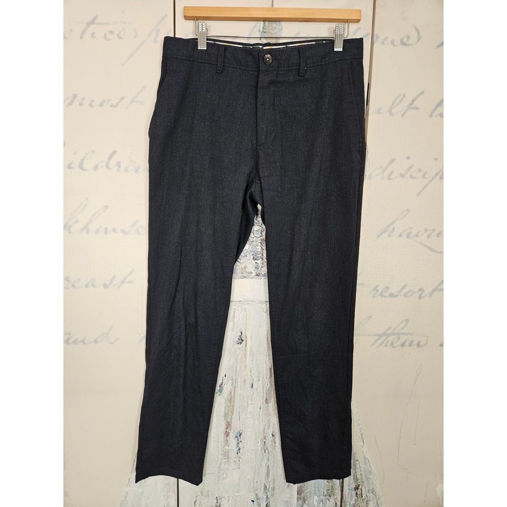 Zara Chino Pants 31 Dark Navy Blue Slim Fit Tapered Smart Casual Mens